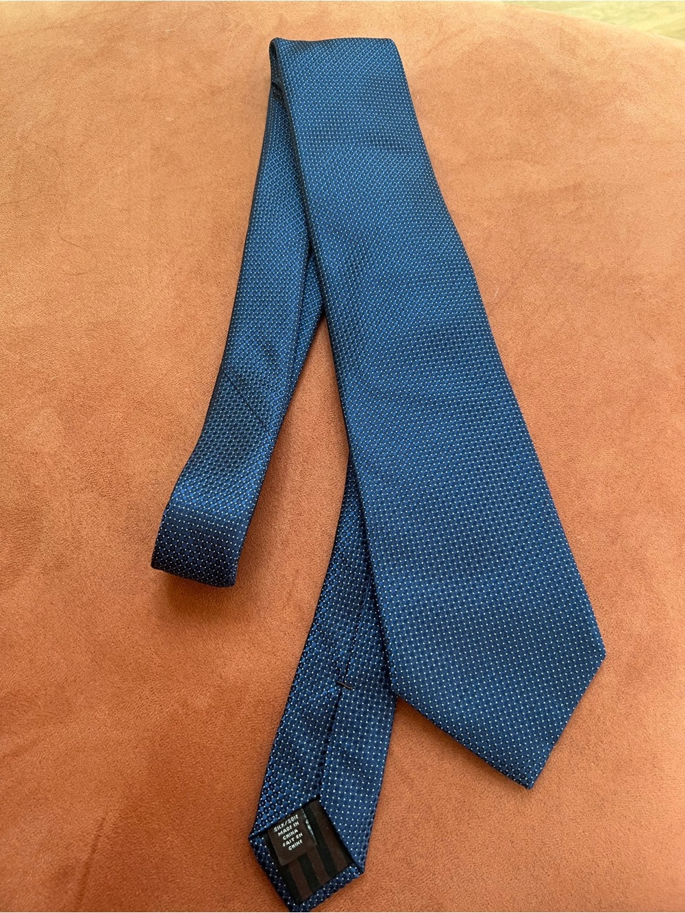 Black Brown 1826 Textured Deep Blue Men's Tie
